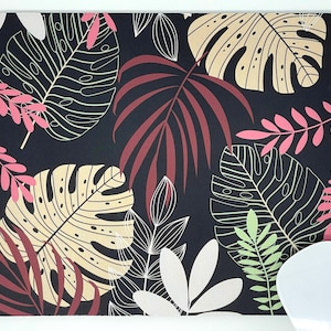 Decorative Mouse Pad - Tapis de souris décoratif - Ivory Monstera's - Non-slip Rubber mousepad - 4mm
