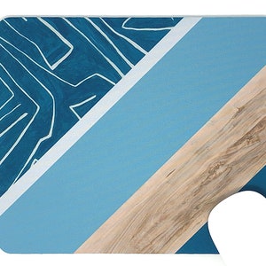 Decorative Mouse Pad - Wood & blues - Non-slip Rubber mousepad - 4mm