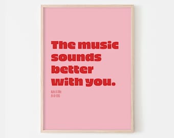 Aangepaste songtekstprint: gepersonaliseerde muziekposter, elke kleur