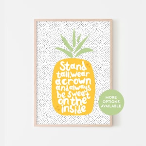 Impresión "Be A Pineapple" - Impresión para cocina - Galería de pared - Impresión A5 / Impresión A4 / Impresión A3 - Póster de arte mural frutal