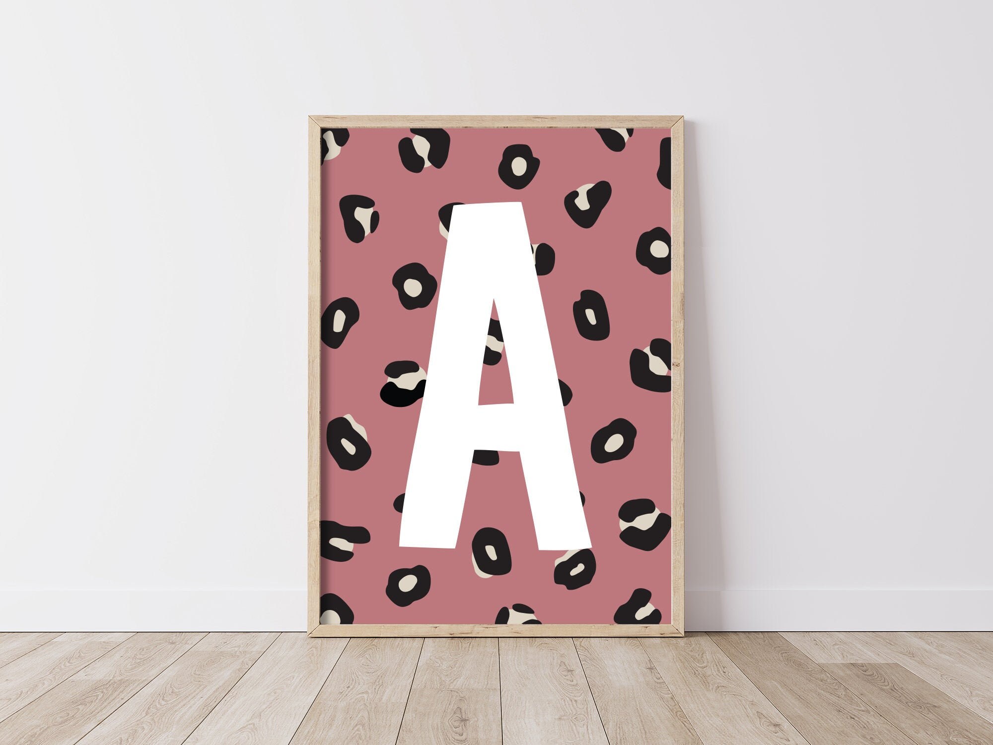 personalised leopard print initial letter print a5 print etsy