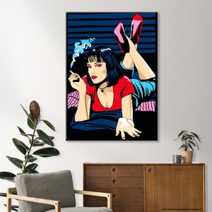 Mia Wallace, in Pulp fiction. Uma Thurman. Scegli il tuo Poster o Quadro su Tela o Carta fotografica, Canvas, Photographic paper.