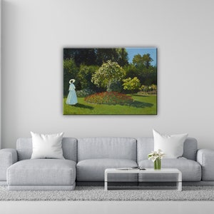 Claude Monet's Lady in the garden (1867). Poster o Quadro su Tela o Carta fotografica, Canvas..
