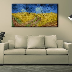 Vincent van Gogh - Wheatfield with crows. Canvas Home Wall Decor. Crea il tuo Poster/Quadro su Tela o Carta fotografica.