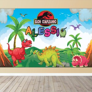 Dinosauri compleanno Sfondo, Banner, Poster, Bambino Compleanno, Compleanno Decorazione Fornitura, primo compleanno, Bambino