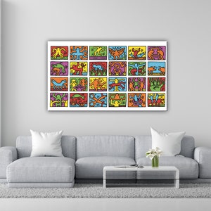 Keith Haring Pop Art ispiration. Poster, Quadro, Tela o Carta fotografica, Canvas, Photographic paper.