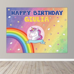 unicorno compleanno Sfondo, Banner, Poster, Bambino Compleanno, Compleanno Decorazione Fornitura, primo compleanno, Bambino Squalo