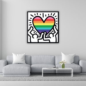 Keith Haring Pop Art ispiration. Poster, Quadro, Tela o Carta fotografica, Canvas, Photographic paper.