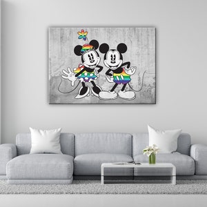 MInnie e Topolino Arcobaleno. Scegli il tuo Poster, Quadro su Tela o Carta fotografica. Canvas, Photographic paper.