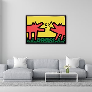 Keith Haring Pop Art Barking Dogs. Scegli il tuo Poster, Quadro su Tela o Carta fotografica. Canvas, Photographic paper.