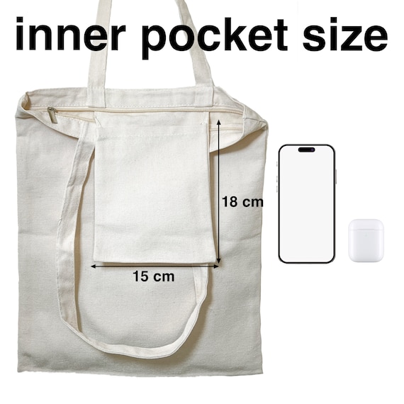 Premium Blank Canvas Tote Bag Includes Zipper and Inner Pocket 35 Cm W X 40 Cm H High Quality Best for DIY Etsy Canada