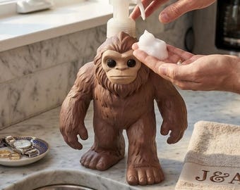 Bigfoot Soap Dispenser – Sasquatch Cryptid Bathroom Kitchen Decor