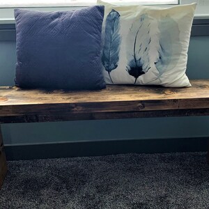 Modern Rustic Wooden Bench Bedroom Bench Entryway Bench image 2