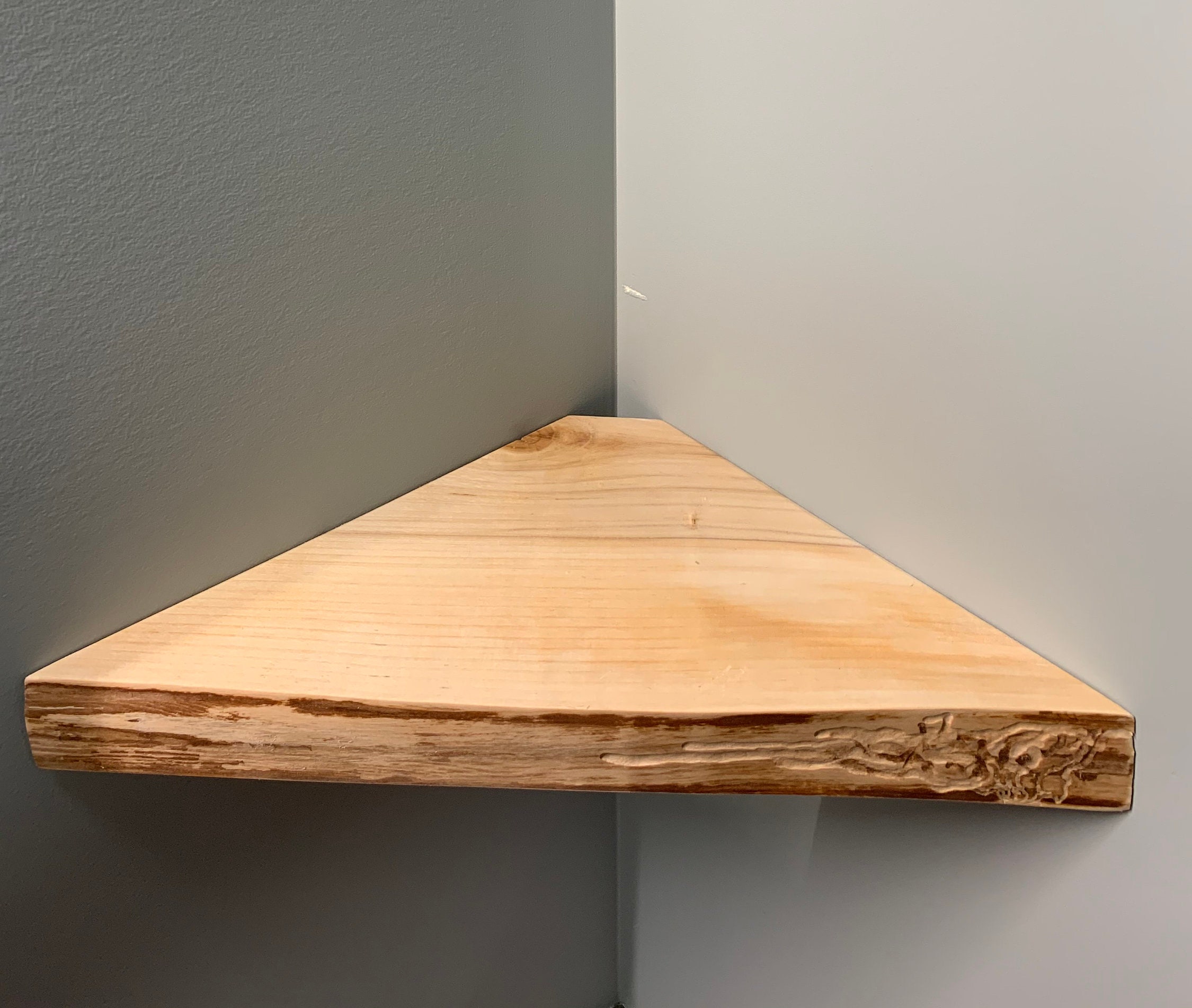 Live Edge Corner Floating Shelf Etsy UK