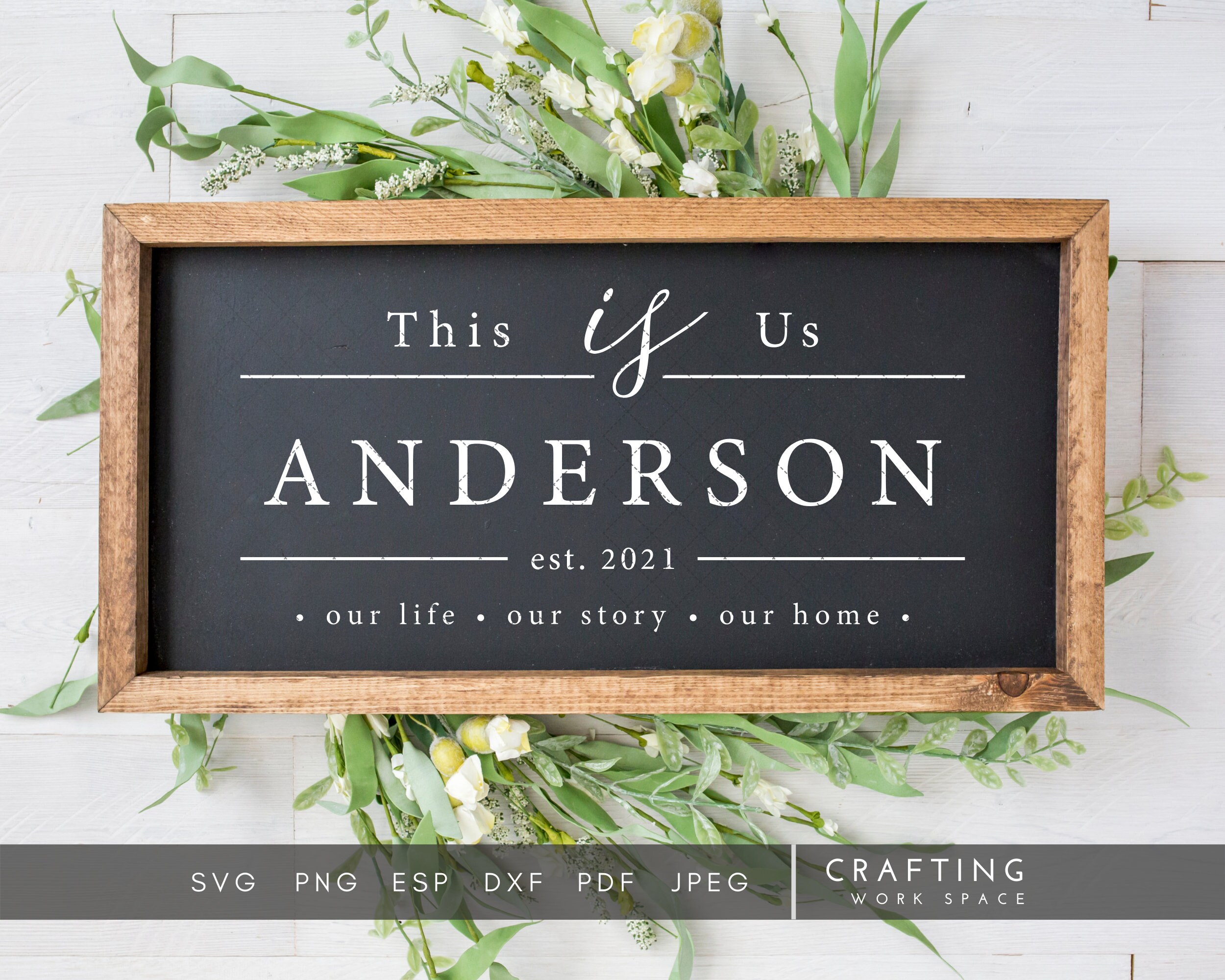 This is Us Family Name Sign SVG Farmhouse Sign SVG Etsy