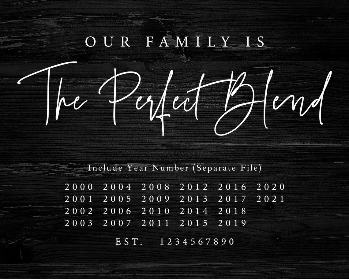 Download The Perfect Blend with Established Family Sign SVG ...
