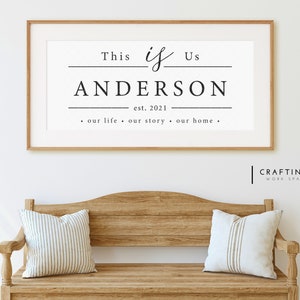 This is Us Family Name Sign SVG Farmhouse Sign SVG Personalized Established Signs Rustic Home Quote Stencils Custom Gift Laser Cut image 4