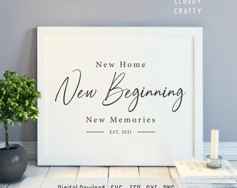 New Home Established Sign | Personalized Housewarming Gift (Digital Download)