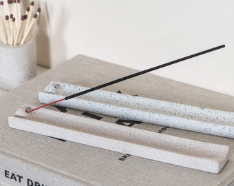 Long Incense Stick Holder | Modern Incense Burner | Stone Finish | Minimalist Style | Meditation Gift | Housewarming Gift | Concrete Decor