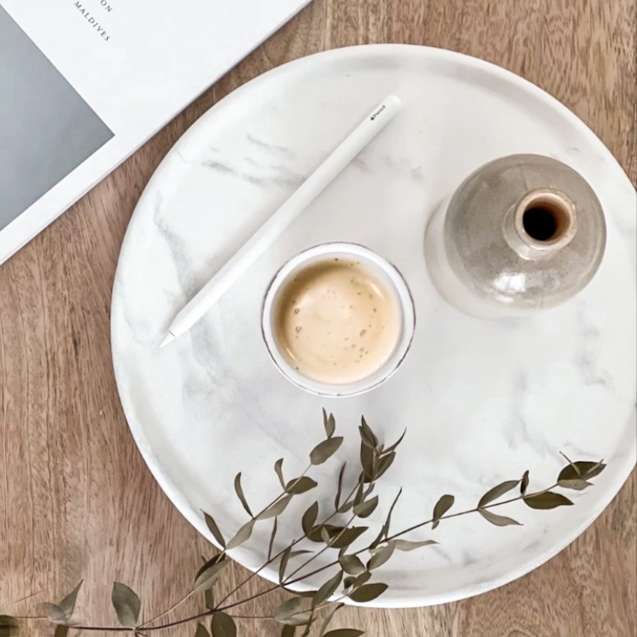 Large Round Decorative Tray 27cm Modern Concrete Decor Etsy UK