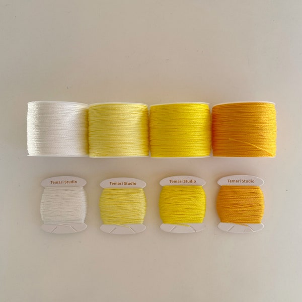 Temari Studio 100% cotton thread sets (yellow, pink, purple, blue and green) for temari balls, embroidery, crochet, knitting, cross-stitch