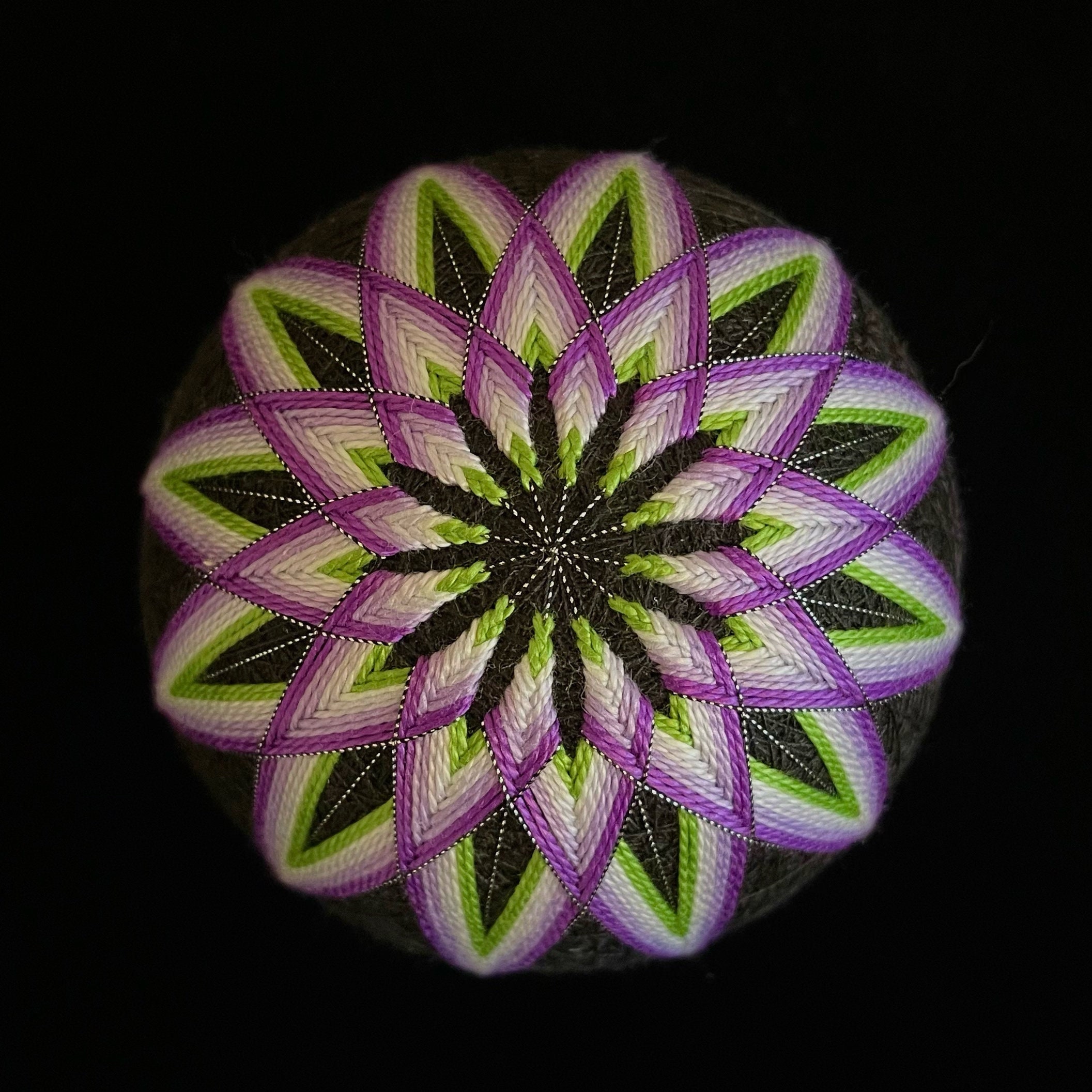 Boule de temari faite à la main avec motif traditionnel japonais  