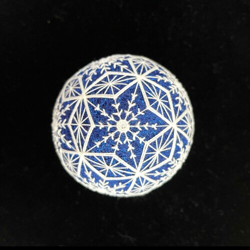 Temari Embroidery Kit - Snowflakes, Japanese Temari, Christmas ornament DIY, Christmas decoration, Gifts for Christmas