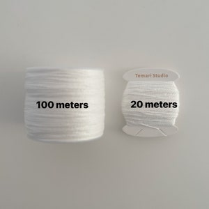 Temari Studio 100% cotton thread for temari balls, embroidery, crochet, knitting, cross-stitch. 100m/roll or 20m/card. 75 colours available. image 6