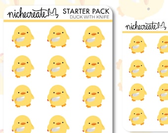 Duck With Knife Sticker Sheet | Planner Stickers, Sassy Bad Mood Stickers