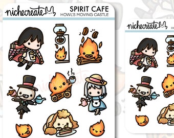 Spirit Cafe 3 Sticker Sheet | Planner Stickers, Latte Chemex Matcha Tea