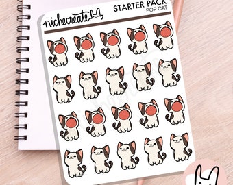 Pop Cat Sticker Sheet | Planner Stickers, Journaling, Cat Stickers, Cat Meme Sticker Sheet