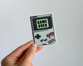 Game Over Game Dude Vinyl Sticker | Nostalgia 90s Kid Game Console