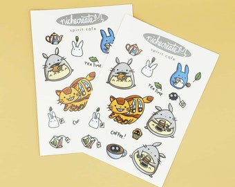 Spirit Cafe Vinyl Sticker Sheet | Coffee Tea Latte Waterproof Stickers