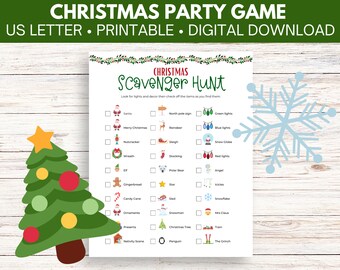 Christmas Scavenger Hunt | Christmas Party Game Printable | Digital Download