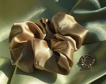 Elástico de cetim de seda dourado champanhe