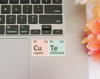 Cu Te Science Stickers