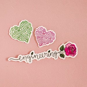 Electronic Heart Sticker -- Green or Pink color options!