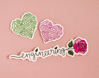 Electronic Heart Sticker -- Green or Pink color options!