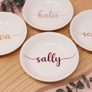 Personalized Ceramic Ring Dish, Custom Jewelry Dish, Bridesmaid Gift