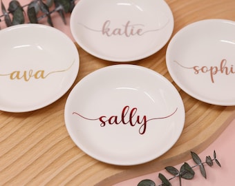 Personalized Ceramic Ring Dish, Custom Jewelry Dish, Bridesmaid Gift