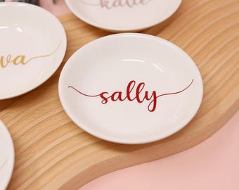 Personalized Ceramic Jewelry Dish, Bridesmaid - New Year - Christmas Gift, Ring Holder, Bridal Shower Gift