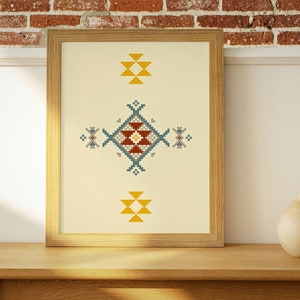 Ethnic downloadable print, Geometric print, Tribal art, Ethnic wall art, Printable art, Color Mellow Yellow image 3