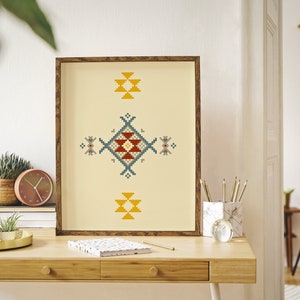 Ethnic downloadable print, Geometric print, Tribal art, Ethnic wall art, Printable art, Color Mellow Yellow image 4