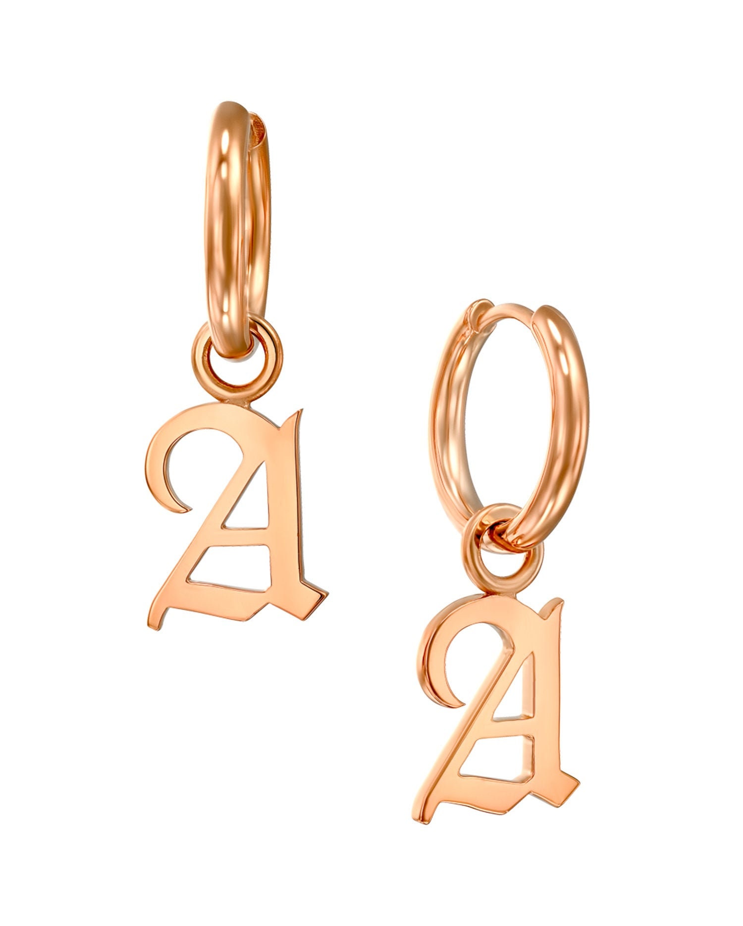 Alphabet Letter Earrings Rose Gold Letter Earring | Etsy