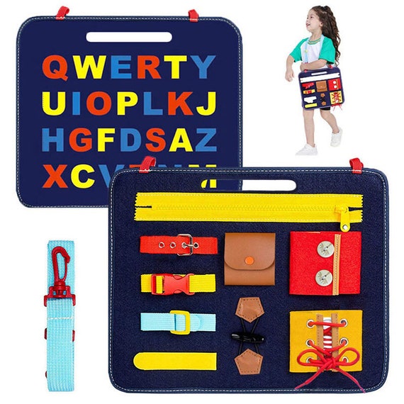 Busy Board for Toddlers - Learn to Dress - Basic Skills Toddler Activity Boards - Teaches Fine Motor Skills for Young Children