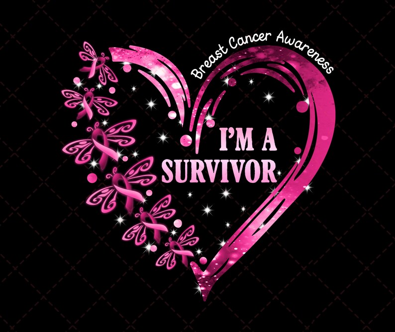 I'm a survivor breast cancer awareness pink butterfly in | Etsy