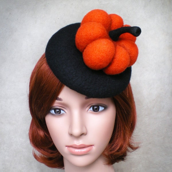 Chapeau d’Halloween avec citrouille, fascinator Halloween, prêt à expédier, amusant chapeau costume Halloween homme femme adolescent