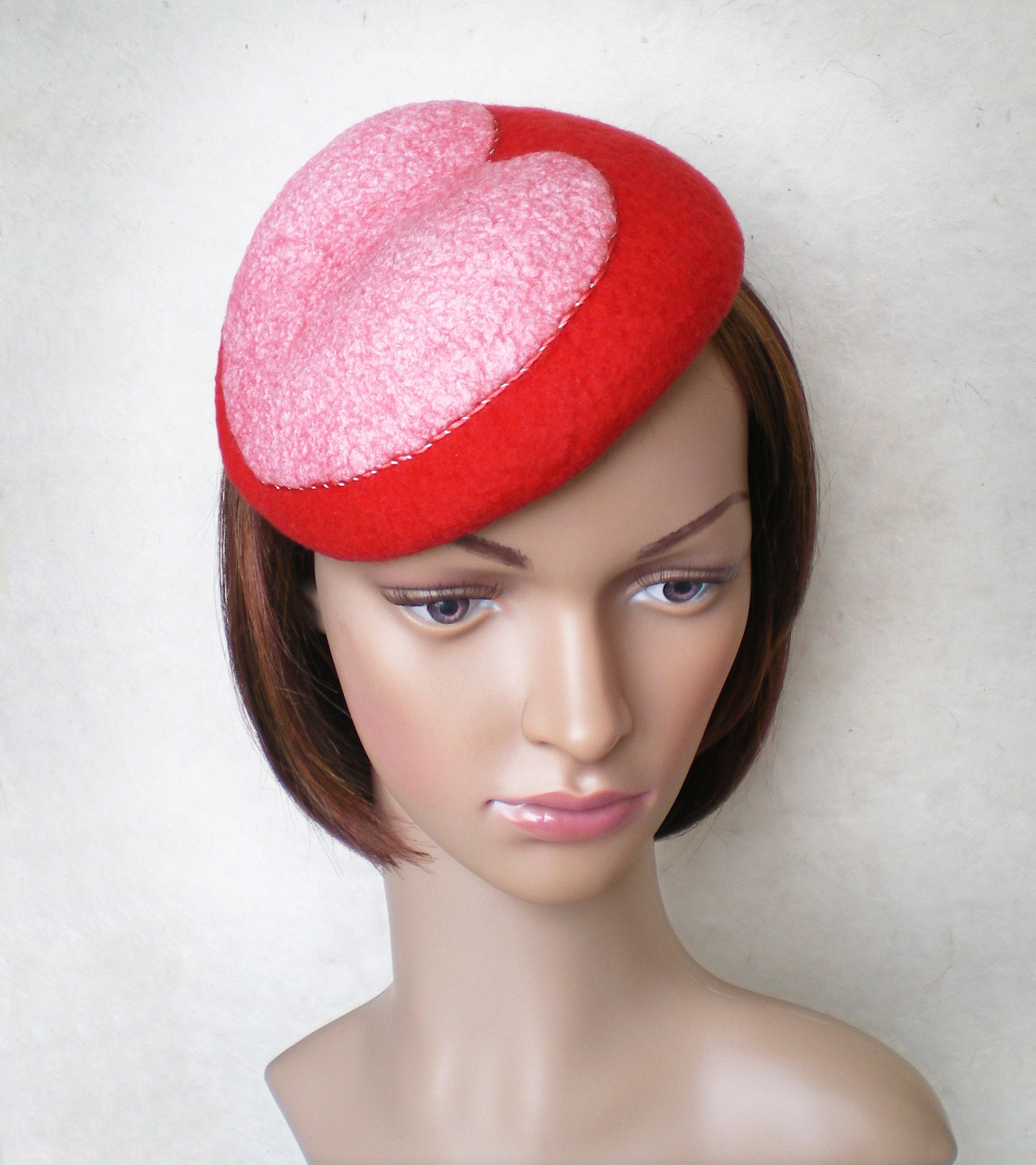 New chapeau bonnet bibi femme rouge angora laine très chaud ZA2CATS