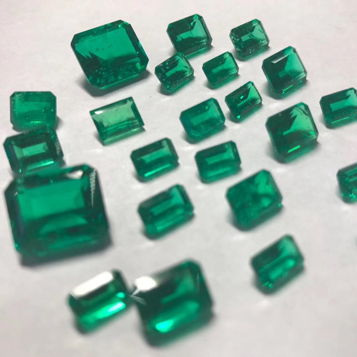 10x14mm Lab Created Columbian Emerald Stone for Engagement Etsy