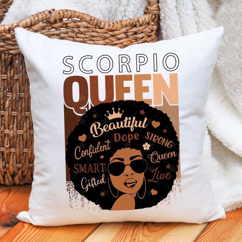 Download Scorpio Queen svg Afro Hair Art Black Queen Birthday svg ...